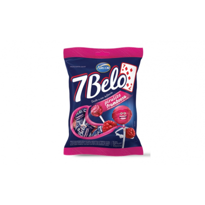 7 Belo Hard lollipop Filled With Chew Candy Rasberry Flavored 4.23oz