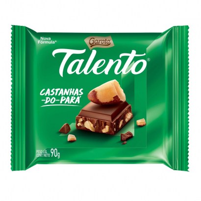Talento Chocolate ao Leite c/ Castanhas-do-Pará 90g