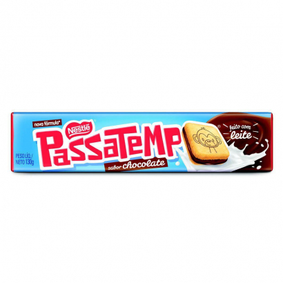 Passatempo Biscoito/Bolacha Recheado Sabor Chocolate 130g
