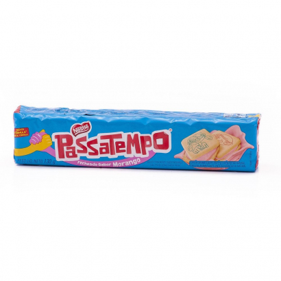 Passatempo Biscoito/Bolacha Recheado Sabor Morango 130g