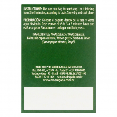 Limon Grass Tea 10 Bags of  0.35oz